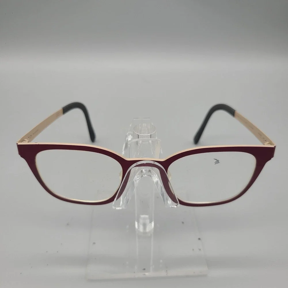 Blackfin Vicksburg BF898 Titanium Eyeglass Frames Burgundy Beige Italy 47-23-145
